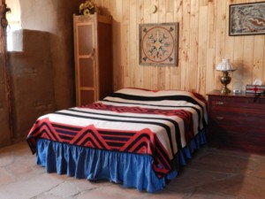 Inside the cozy cabin