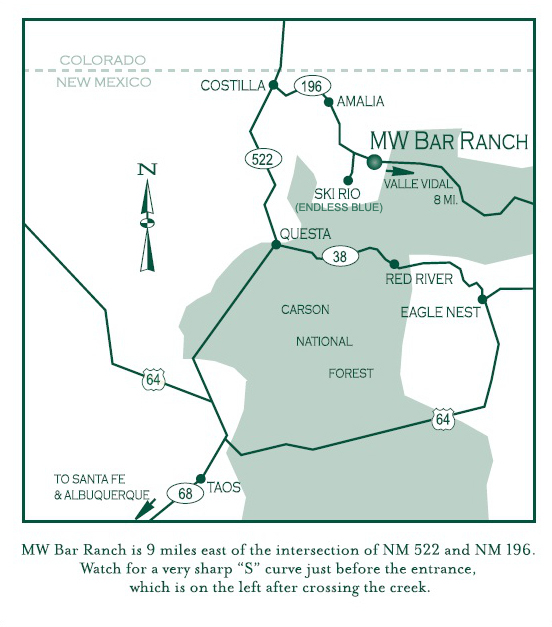 Simple map to MW Bar Ranch